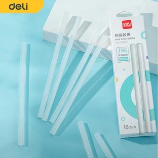 Deli กาวแท่งร้อน กาวแท่งเล็ก แท่งใหญ่ ใช้กับปืนไฟฟ้าอย่างดี 12/18pcs 7mm ปลอดสารพิษ ไม่เป็นอันตราย Glue gun