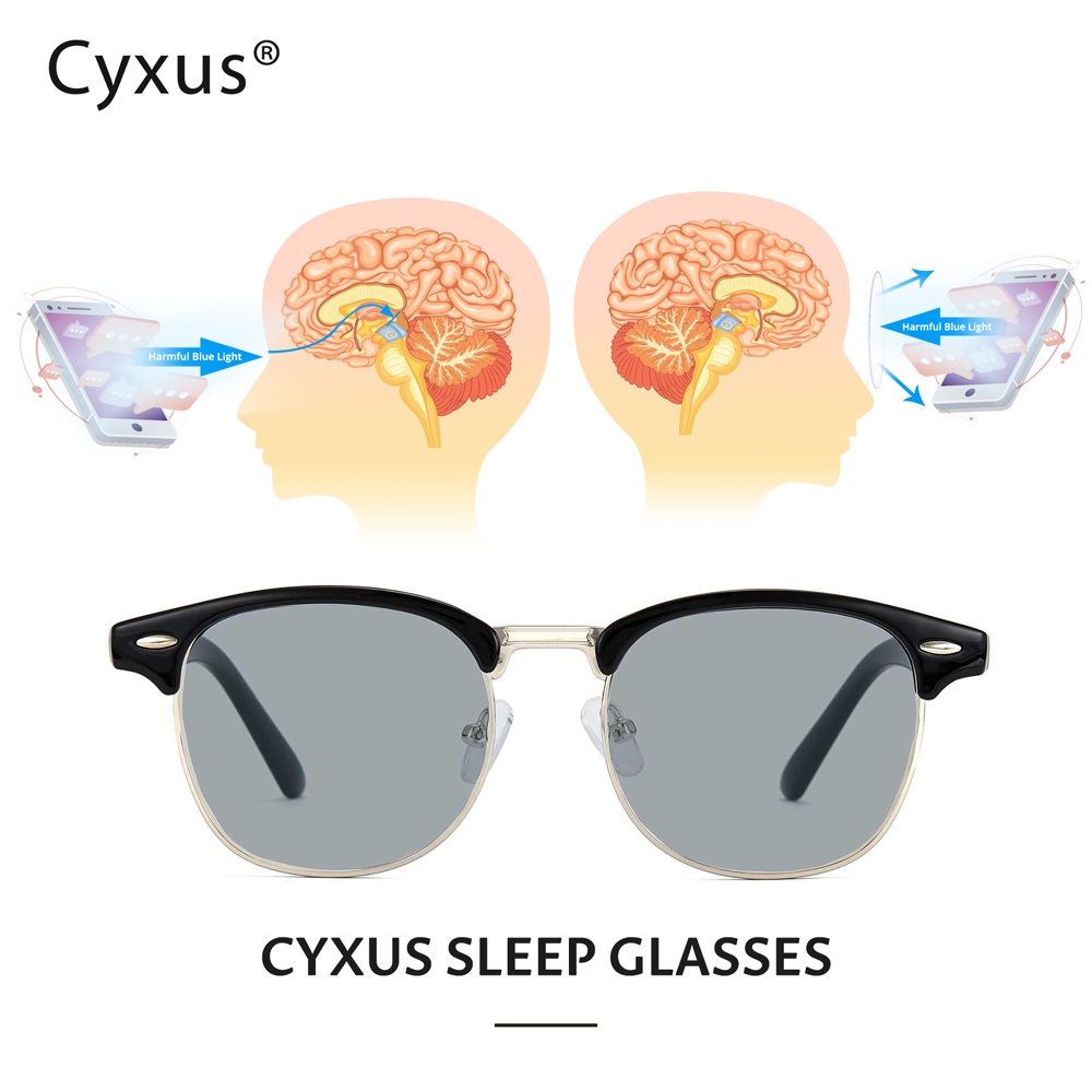 Cyxus ใหม่ แว่นตาช่วยการนอนหลับ ป้องกันรังสียูวี 420 8256T02 สําหรับผู้ชาย และผู้หญิง