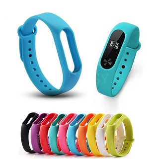 สายนาฬิกาข้อมืออัจฉริยะ แบบซิลิโคน สำหรับ Xiaomi Mi band 2 เลือกได้ 16 สี