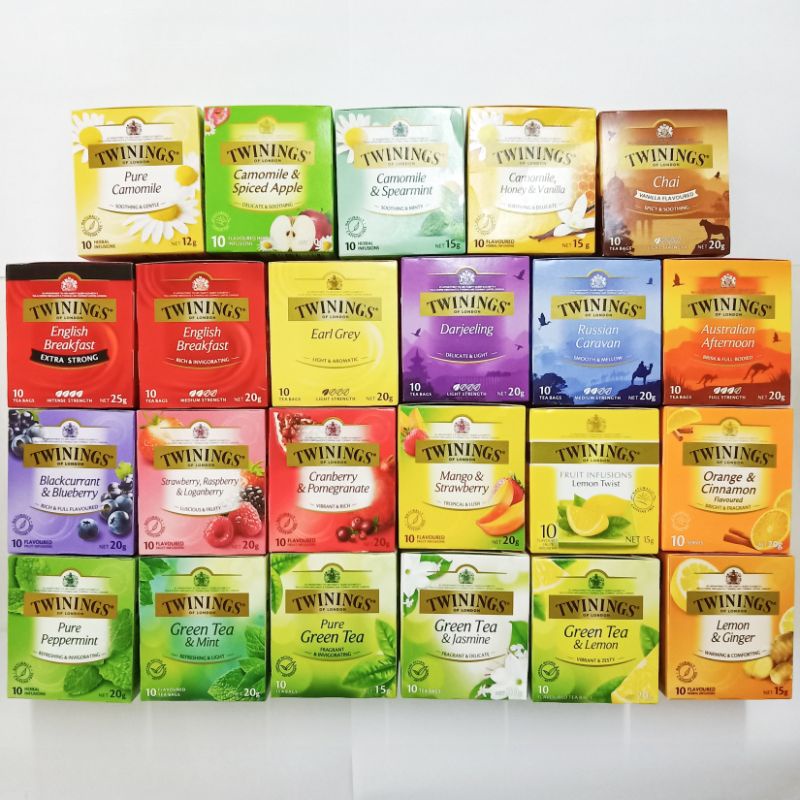 Twinings Tea / asha / Live Well ทไวนิงส์ ชาซอง ชาอังกฤษแท้ กล่อง ชาผลไม้ ชา Twining (Eng Breakfast, Earl Grey, Camomile)