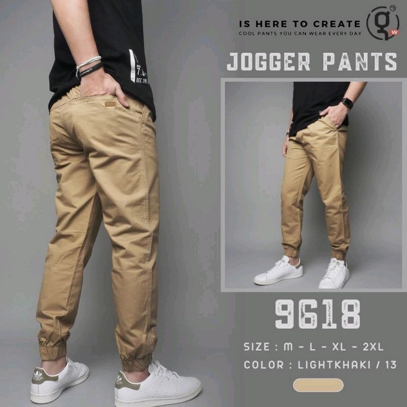 Goodwin 76 - Jogger Cotton | กางเกงจ็อกเกอร์ขายาวเอวยางยืด ขาจั๊มพ์(#９６１８)"ความสบายที่ลงตัวในทุกๆวัน"หยุดกังวลเรื่องไซส์