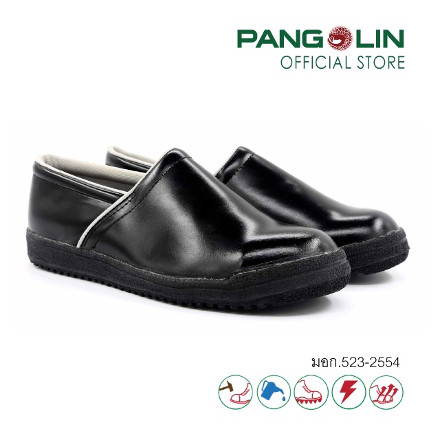 Pangolin(แพงโกลิน) รองเท้านิรภัย/รองเท้าเซฟตี้ พื้นCementhing แบบหุ้มส้น สำหรับใช้ในโรงพยาบาล รุ่น0618C สีดำ