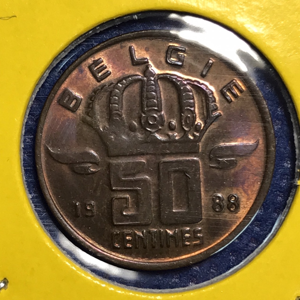 No.60423 ปี1988 เบลเยี่ยม 50 CENTIMES เหรียญสะสม เหรียญต่างประเทศ เหรียญเก่า หายาก ราคาถูก