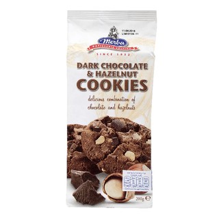 เมอร์บาคุกกี้ดาร์กช็อกโกแลตและเฮเซลนัท 200กรัม Murba Cookies Dark Chocolate and Hazelnut 200g.