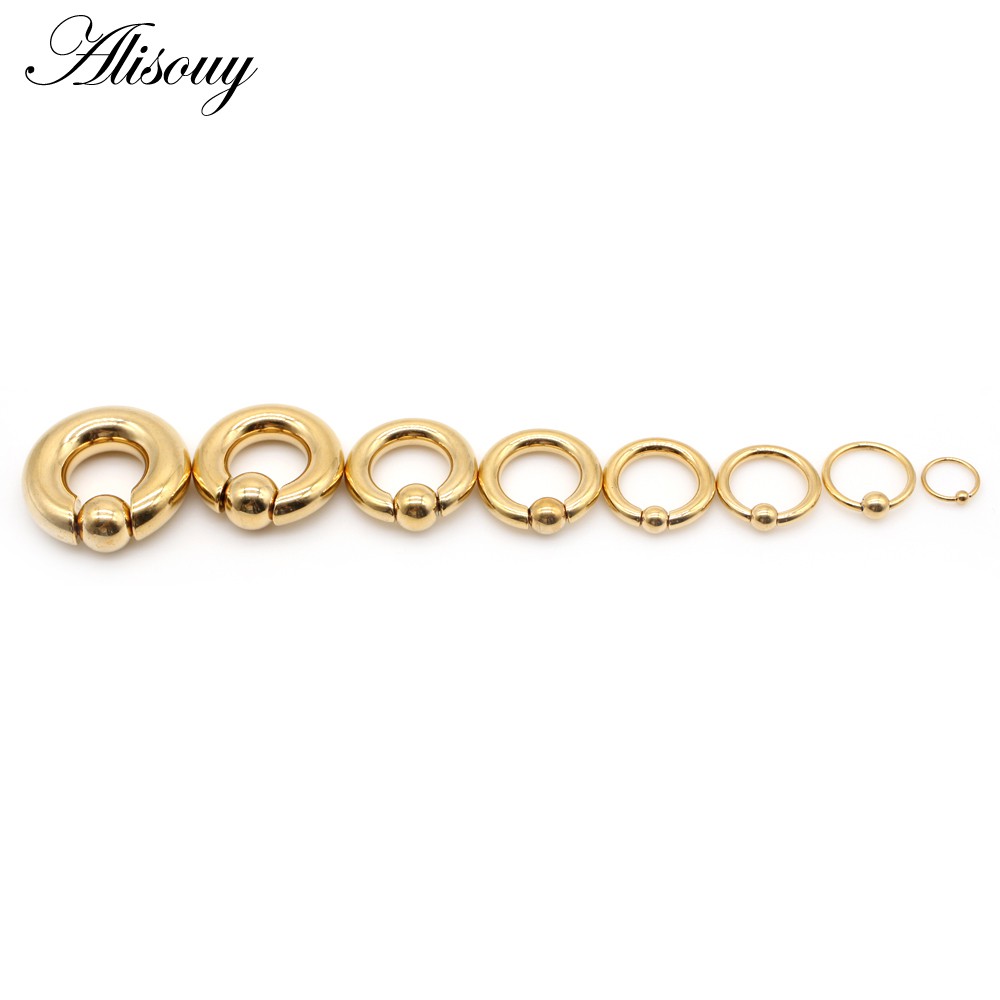 Alisouy 1 PC สแตนเลสขนาดใหญ่ Captive Hoop BCR คิ้ว Tragus ปิดหัวนมบาร์แหวนจมูกหูเจาะเครื่องประดับ - รูปที่ 5