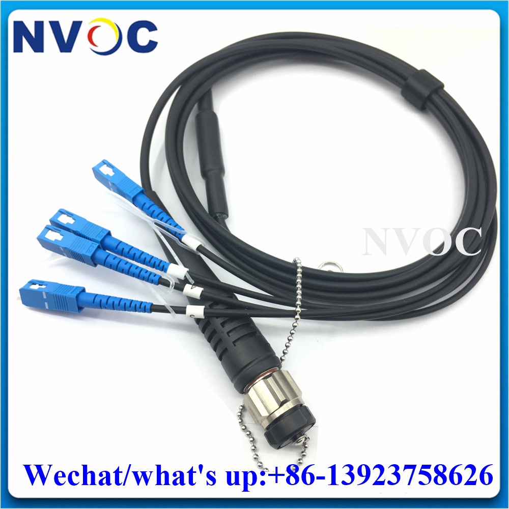 MultiMode,4Cores,4.5mm,TPU/LSZH Armored Cable,50/125 0.5M,4F MM ODC Plug Round to LC/ST/FC/SCUPC Fib