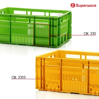 Srithai Superware ลัง พลาสติก อเนกประสงค์ สำหรับ ใส่ผักผลไม้ สิ่งของ อุตสาหกรรม อะไหล่รถ ซ้อนกันได้ รุ่น CBL 230, 230S