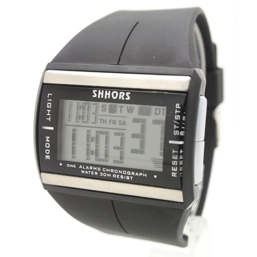 MK Shhors Watch (Wide-XL) นาฬิกาสายยาง ทรงเหลี่ยม Digital 3 ฟังก์ชั่น - SH-5