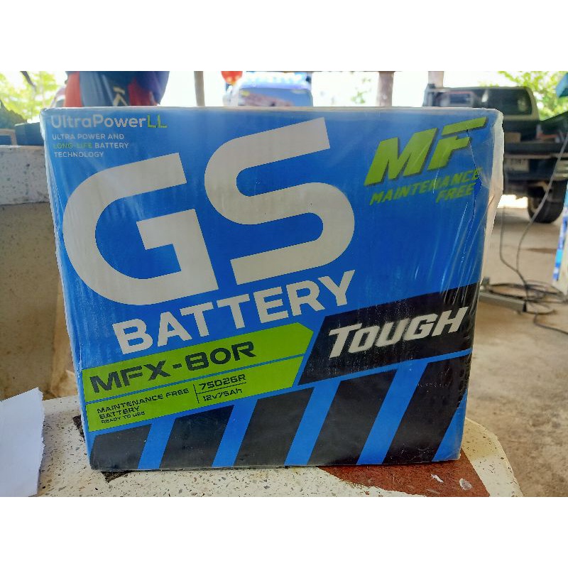 แบตเตอรี่รถยนต์ GS-MXF-80  75แอมป์(ขั้วR/L) กึ่งแห้ง อึด ไฟแรง รับประกัน1ปี