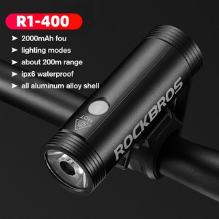 Rockbros ไฟฉายขี่จักรยานกลางคืน ไฟแรงสูง ไฟชาร์จ USB