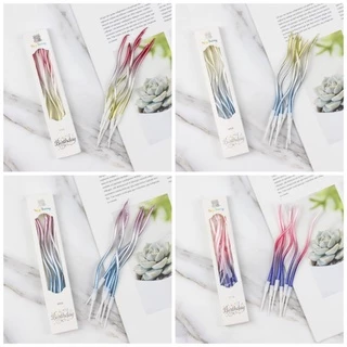 เทียนวันเกิด แบบเกลียว สีมุก และสีพาสเทล เทียน