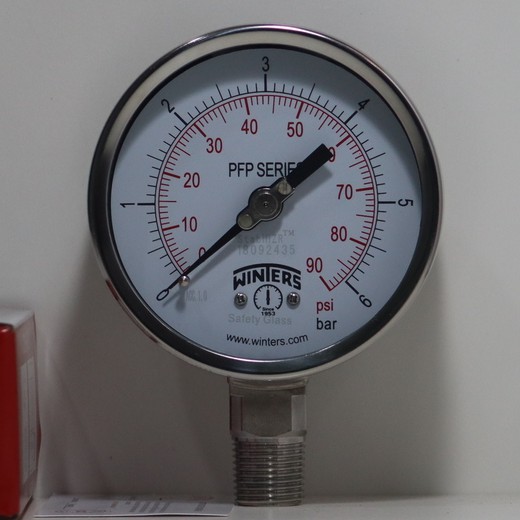 Pressure Gauge SS316 4", 1/2" NPT , 0-10 bar