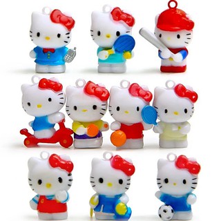 SANRIO จี้ฟิกเกอร์ PVC รูปการ์ตูน Hello Kitty ขนาดเล็ก อุปกรณ์เสริม สําหรับเก็บสะสม 10 ชิ้น ต่อชุด