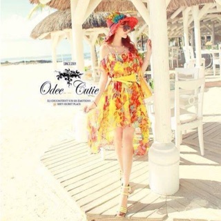 Summer floral chiffon dress