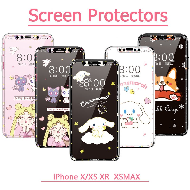 Cinnamoroll Iphone 11 ฟิล์มกระจก Iphone 6Plus 7Plus อุปกรณ์กันรอยหน้าจอ Iphone X XR Xsmax กระจกนิรภั
