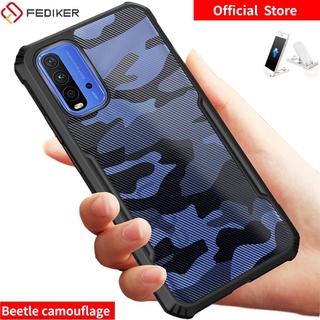 เคสโทรศัพท์กันกระแทกสําหรับ Xiaomi Redmi 9T เคส Case เคสโทรศัพท์ Clear Back Anti-Knock【Beetle camouflage】Hard Back Shockproof Slim Thin เคสมือถือ Cover