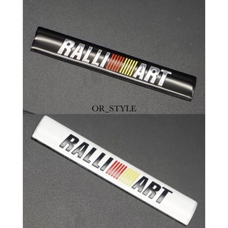 โลโก้ RALLIART เพลทอลูมิเนียมบาง ขนาด 7.3x1.2cm