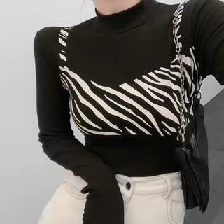 Zebra long sleeve top (เสื้อแขนยาวสกรีนลายม้าลาย)