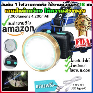 ไฟคาดหัว ไฟฉายคาดหัว ไฟฉายแรงสูง ไฟฉายเดินป่า รุ่น SN-S001 หลอดรุ่นใหม่ CREE XML-T6 (สีดำ) แถมฟรี อแดปเตอร์ชาร์ตไฟและแบต