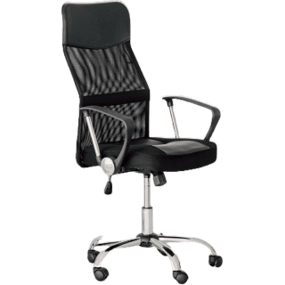 [ลด10% 791A6SYX] HomeHuk เก้าอี้ทำงาน รุ่น Fremont พนักพิงหลังสูง รูปตัว S เบาะหนัง/ผ้า รับสรีระ ปรับระดับสูง-ต่ำ Mesh High Back Office Chair with Chrome Base