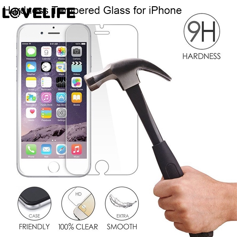 ฟิล์มกระจกนิรภัยกันรอยหน้าจอ 9H HD กันระเบิด สําหรับ Iphone 11 Pro Max XR XS Iphone 8 7 6 6s Plus