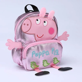 กระเป๋าเป้สะพายหลัง ลายการ์ตูน Peppa Pig น่ารัก กันหาย สไตล์เกาหลี สําหรับเด็กอนุบาล 1-3 ปี