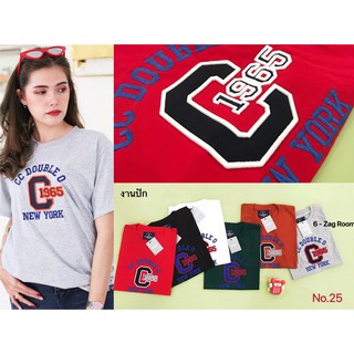 เสื้อยึดแขนสั้นงานปักป้ายห้อยCC-OO.NO.25