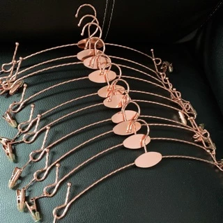 🥝กีวีน่ารัก🥝 ไม้หนีบผ้าสีทองไม้แขวนเคลือบทองคำ (10ชิ้น）28cm