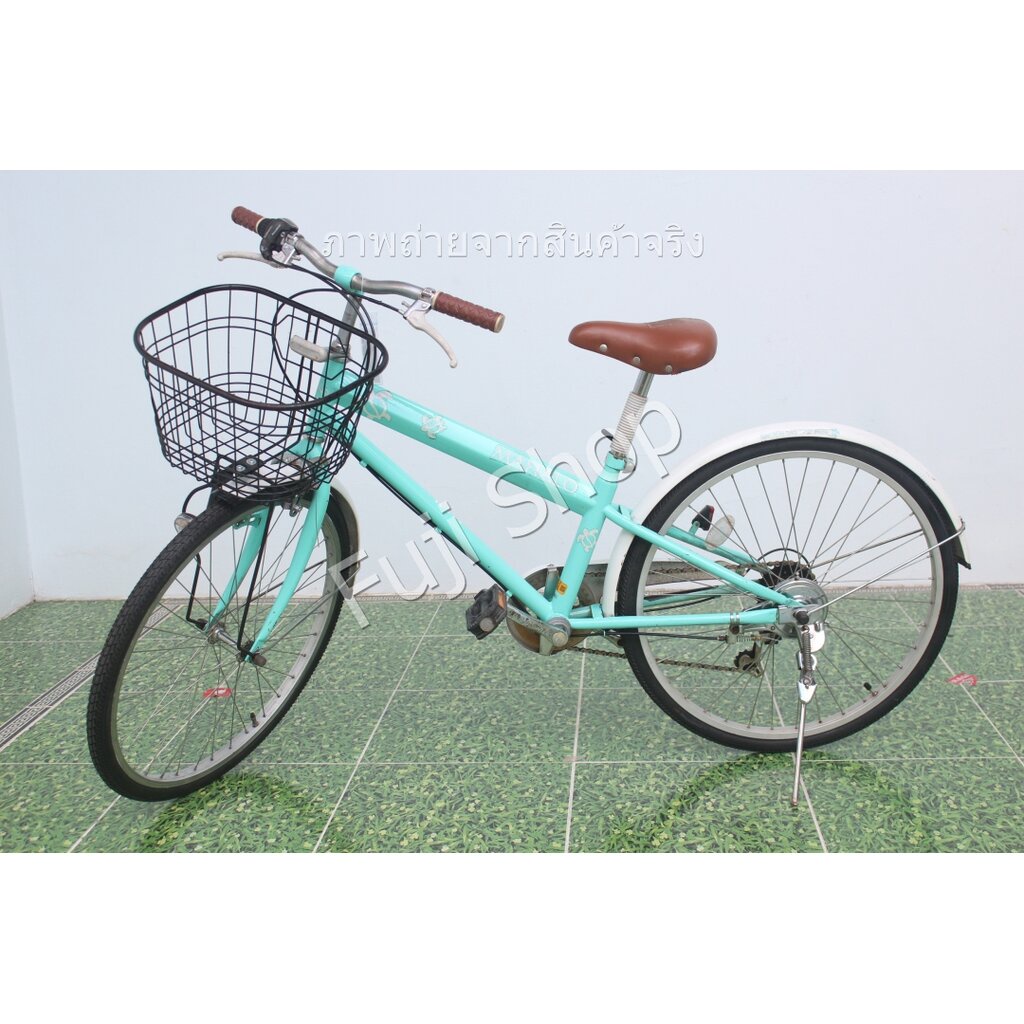 จักรยานแม่บ้านญี่ปุ่น - ล้อ 24 นิ้ว - มีเกียร์ - สีเขียว [จักรยานมือสอง]