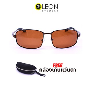 Leon Eyewear แว่นกันแดดเลนส์ Polarized กรอบโลหะ รุ่น SME+8719 สีชา