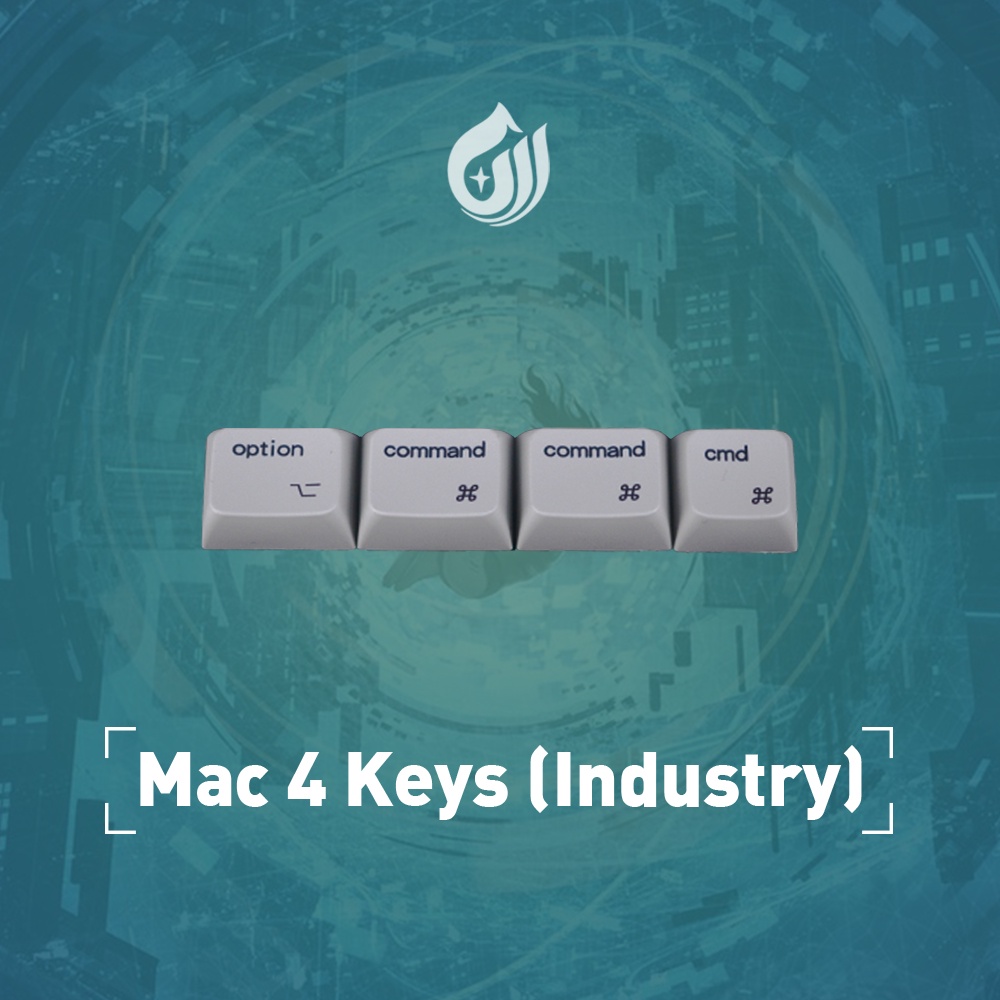 Amerteer For Mac 4 Keys Keycap Set XDA Profile PBT Dye-Sub For Mechanical Keyboard Mac Layer