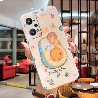 มีของพร้อมส่ง เคสโทรศัพท์ Realme GT neo2 5G / Realme Narzo 50i / Realme Narzo 50A Casing Rhinestone Bling Glitter TPU Softcase Lovely Cartoon Avocado and Peach Back Cover เคส Realme Narzo50i Case