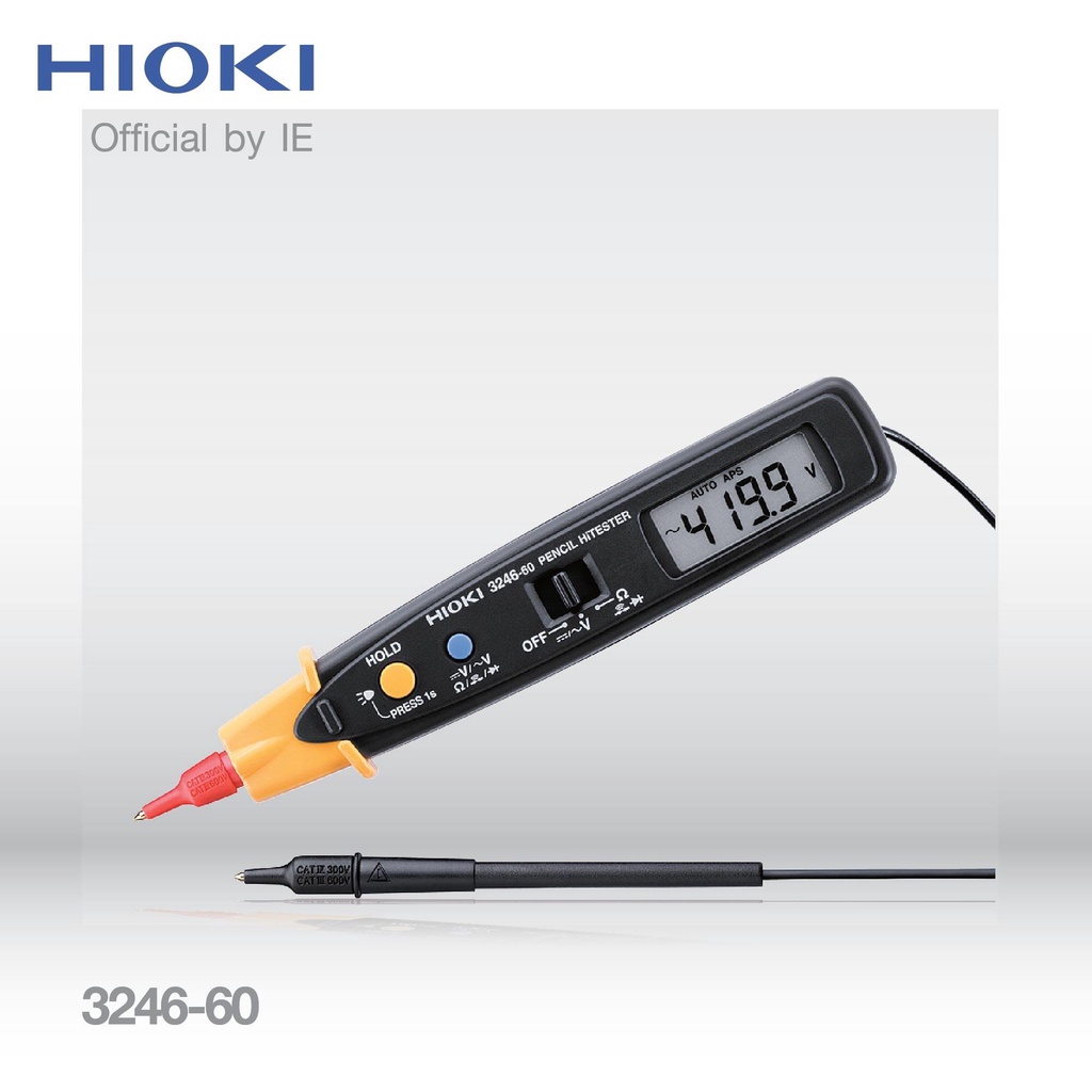HIOKI 3246-60 มัลติมิเตอร์ปากกา (Digital Multimeter | Pencil HiTester) วัดแรงดัน AC/DC สูงสุด 600 v