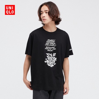 เสื้อยืด Cotton Comfortใหม่ Uniqlo เสื้อยืดแขนสั้น พิมพ์ลายมิกกี้เมาส์ สีดํา และสีขาว สําหรับผู้ชาย และผู้หญิง (UT) 4462