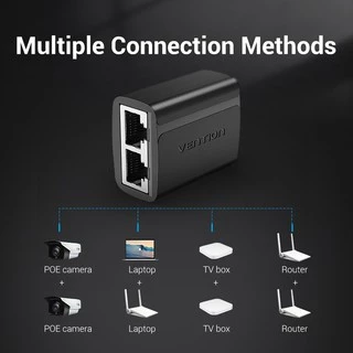 Vention Rj45 Ethernet LAN Cable Splitter Adapter 1 to 2 Female for Cat5 Cat5E Cat6A Cat7 Coupler (2 Pack) IPT