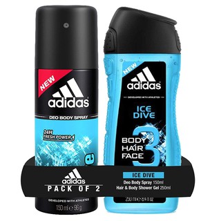 Adidas Ice Dive Set อาดิดาส ไอซ์ ไดฟ์ (ชาวเวอร์เจล 250ml. + ดิโอ สเปรย์ 150ml.)