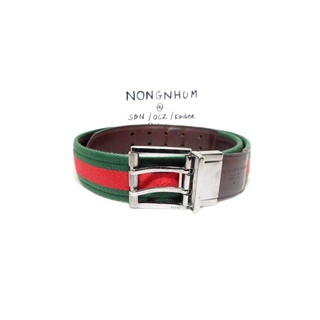 เข็มขัด Gucci Reversible belt with Square Buckle sz 80 32 มือ 2 ของแท้