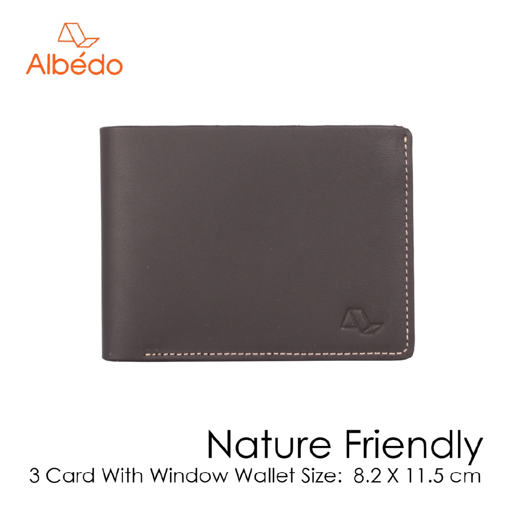 [Albedo] 3 CARD WITH WINDOW WALLET กระเป๋าสตางค์หนังแท้ รุ่น NATURE FRIENDLY - NF02979