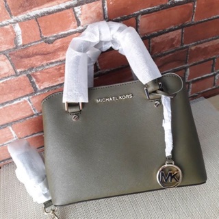 Michael Kors Savannah Small Saffiano Leather Satchel Bag  ขนาด 10" x 4" x 7" สีเขียว