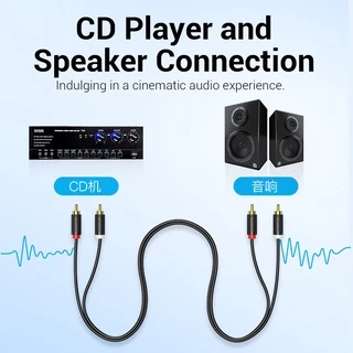 Vention 2 To 2 Rca Gold Plated Stereo Audio Cable สําหรับ Dvd Tv Amplifier Cd Soundbox