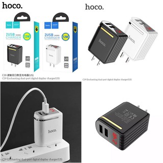 หัวชาร์จ Hoco C39 12W มีช่องUSB 2 Charger จอ LED Display