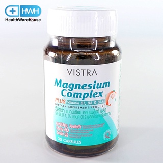 Vistra Magnesium Complex Plus Vitamin B1, B6, B12 30 แคปซูล