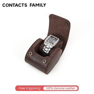 CONTACTS FAMILY กล่องเคสหนังวัวแท้ หรูหรา สําหรับใส่จัดเก็บนาฬิกาข้อมือ