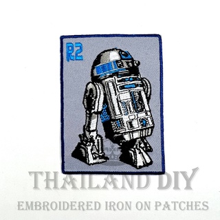 ตัวรีดติดเสื้อ งานปัก การ์ตูน ลายหุ่นยนต์ R2 R2-D2 Star Wars Patch อาร์มติดเสื้อ สตาร์วอร์ส WOP DIY ตัวรีด อาร์มติดเสื้อ