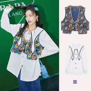 【พร้อมส่ง】「สินค้าลิขสิทธิ์แท้」Iris Boutique IV223720-IS223721 22/SS Childishness vest+shirt เสื้อเชิ้ต เสื้อกั๊ก