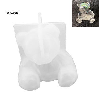 EDY_DE_Silicone Geometric Bear Mold Mirror Finish Plaster Aroma DIY Mould Decoration