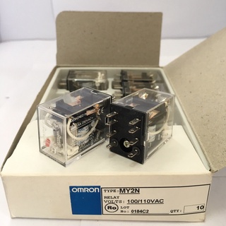 "OMRON" RELAY รุ่น MY2N ไฟ LED 100/110VAC  : - ใช้กับ Socket 8ขา รุ่น PYF08A-E