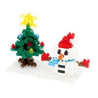 แท้ 100% จากญี่ปุ่น Nano Block นาโน บล็อค Kawada Japan นาโน บล็อค คริสมาสต์ สโนว์แมน NBC-100 Snowman Christmas Tree