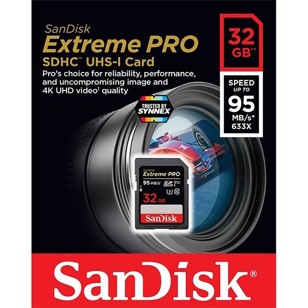SanDisk Extreme Pro SD Card 32GB อ่าน 95MB/s เขียน 90MB/s (SDSDXXG_032G_GN4IN) เมมโมรี่ การ์อ แซนดิส กล้องDSLR ถ่ายรูป