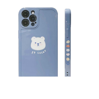 ส่งไวจากไทยเคสโทรศัพท์มือถือ Tpu ลายธงชาติหมีน่ารักสําหรับ Iphone 11 12Pro Max 7 8 Plus Iphone Xr Xs Max 11 Pro Max Se 2020:Lavender Grey,iPhone 7/8/SE2020